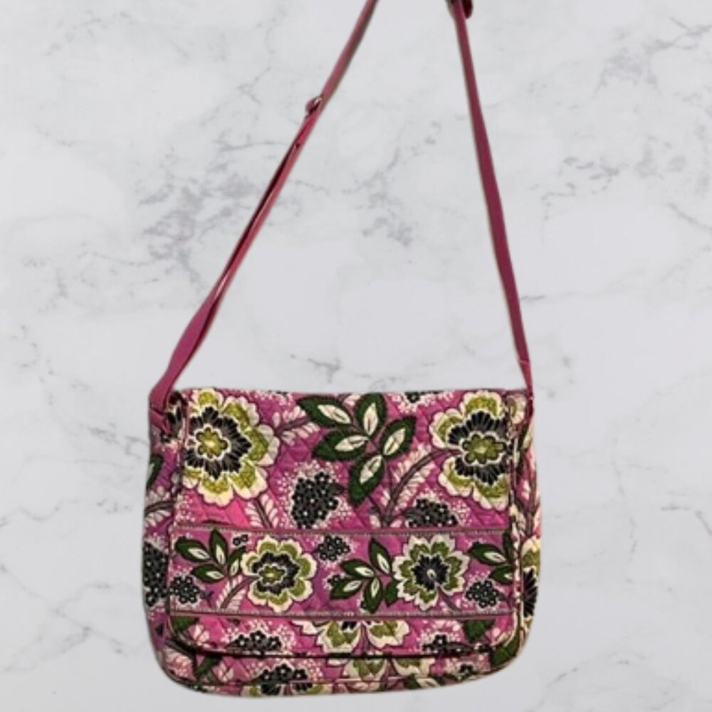 VERA BRADLEY Pricilla Pink Laptop Messenger Crossbody